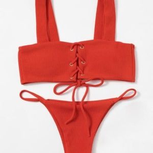 Tie Corset Bikini Set
